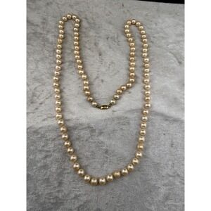 Vintage Monet Faux Pearl Necklace Glass 36"